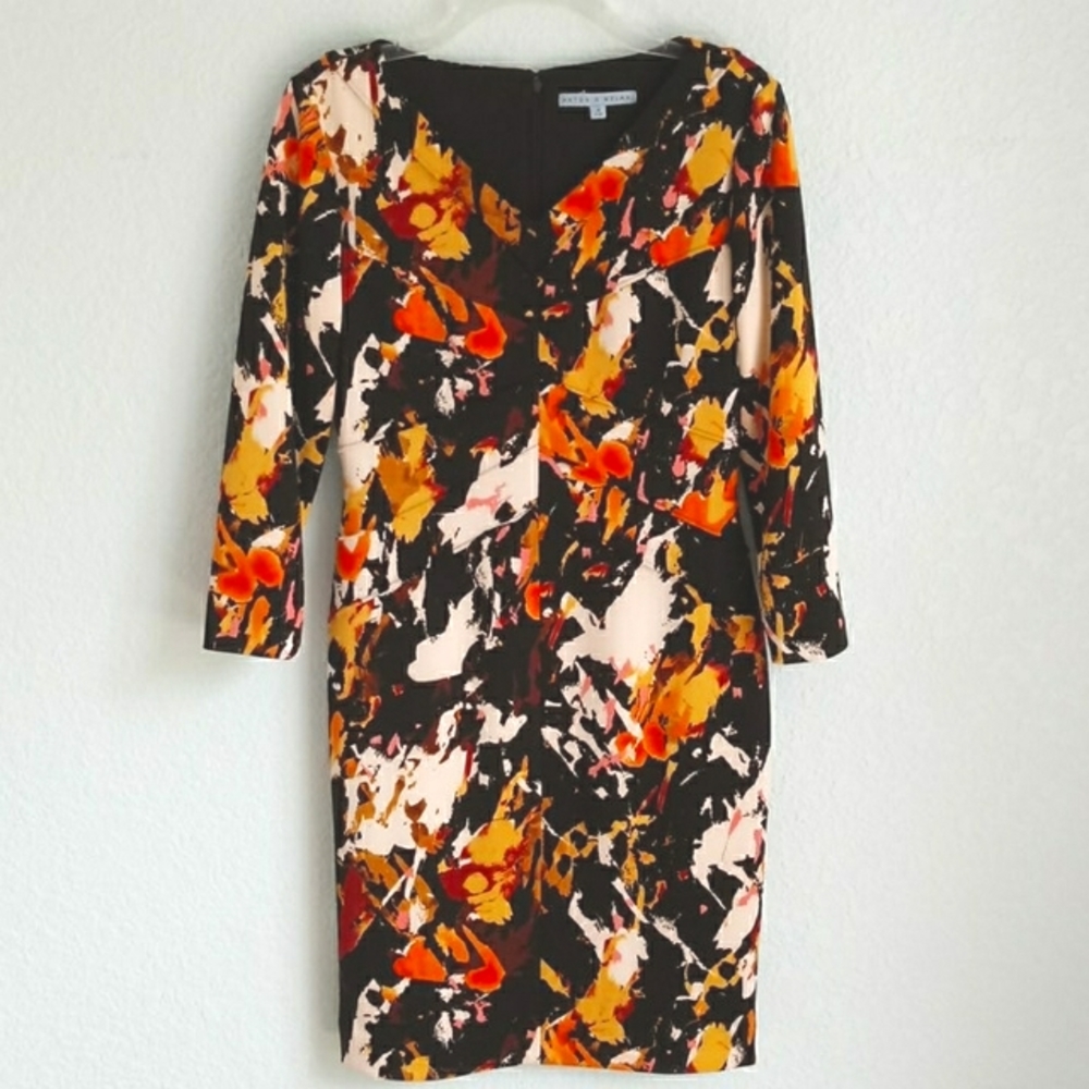 ANTONIO MELANI | Abstract Floral V-neck Dress 4